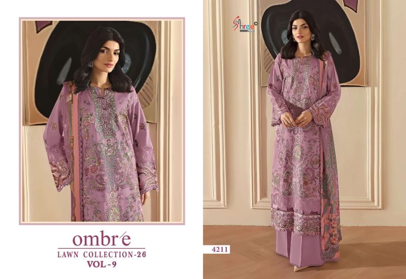 Shree fab ombre lawn collection vol-9 wholesalers of designer salwar suits in surat - wholesale export